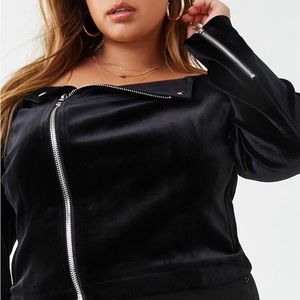 Lane Bryant Black Velvet Moto Jacket Size 14/16 XL